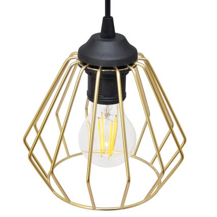 Κρεμαστό φωτιστικό οροφής ράγα AGAT 2xE27/15W/230V χρυσαφί/μαύρο