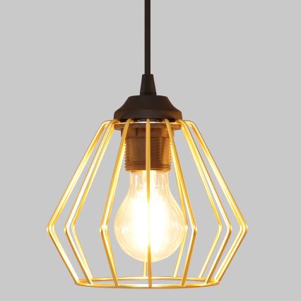 Κρεμαστό φωτιστικό οροφής ράγα AGAT 2xE27/15W/230V χρυσαφί/μαύρο