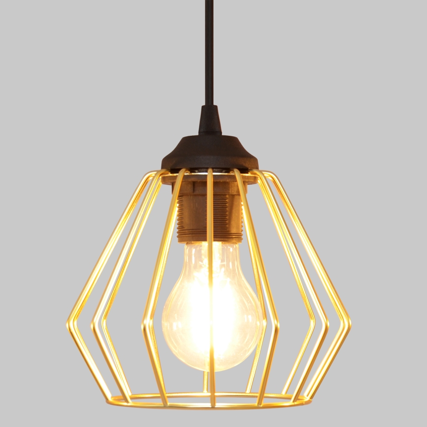 Κρεμαστό φωτιστικό οροφής ράγα AGAT 2xE27/15W/230V χρυσαφί/μαύρο