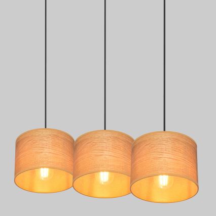 Κρεμαστό φωτιστικό οροφής ράγα ALBA 3xE27/15W/230V καφέ/μαύρο