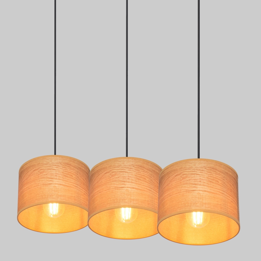 Κρεμαστό φωτιστικό οροφής ράγα ALBA 3xE27/15W/230V καφέ/μαύρο