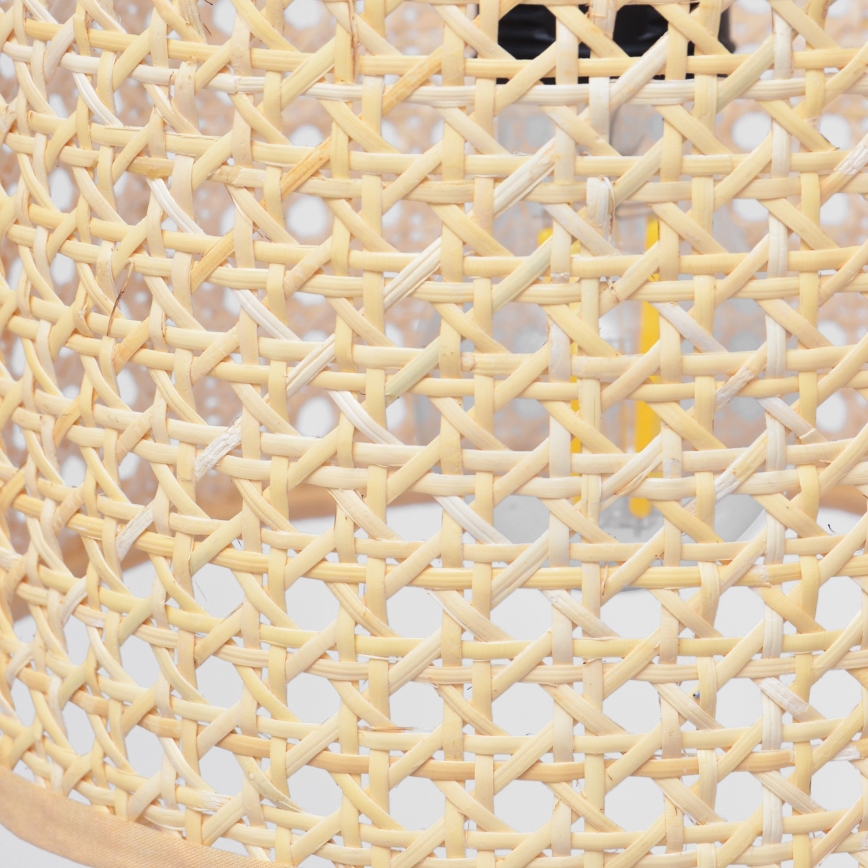 Κρεμαστό φωτιστικό οροφής ράγα ALBA 3xE27/15W/230V rattan/μαύρο