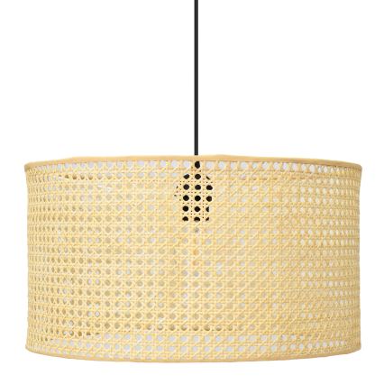 Κρεμαστό φωτιστικό οροφής ράγα ALBA 3xE27/15W/230V rattan/μαύρο