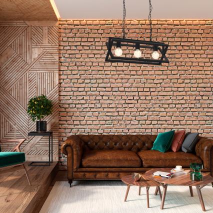 Κρεμαστό φωτιστικό οροφής ράγα ARNOLD 3xE27/60W/230V μαύρο