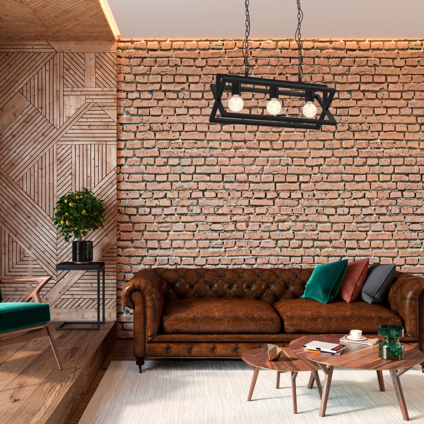 Κρεμαστό φωτιστικό οροφής ράγα ARNOLD 3xE27/60W/230V μαύρο