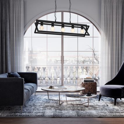 Κρεμαστό φωτιστικό οροφής ράγα ARNOLD 5xE27/60W/230V μαύρο