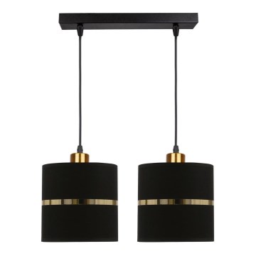 Κρεμαστό φωτιστικό οροφής ράγα ASSAM 2xE27/60W/230V μαύρο/χρυσό