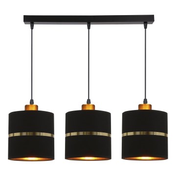 Κρεμαστό φωτιστικό οροφής ράγα ASSAM 3xE27/60W/230V μαύρο