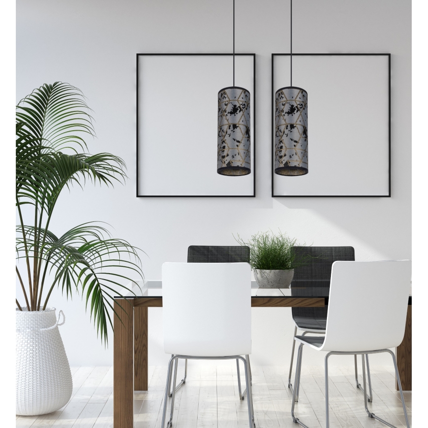 Κρεμαστό φωτιστικό οροφής ράγα  AVALO 2xE27/60W/230V γκρι/μαύρο