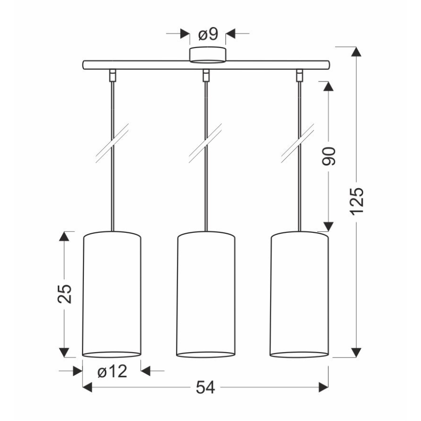 Κρεμαστό φωτιστικό οροφής ράγα BALLO 3xE27/60W/230V καφέ