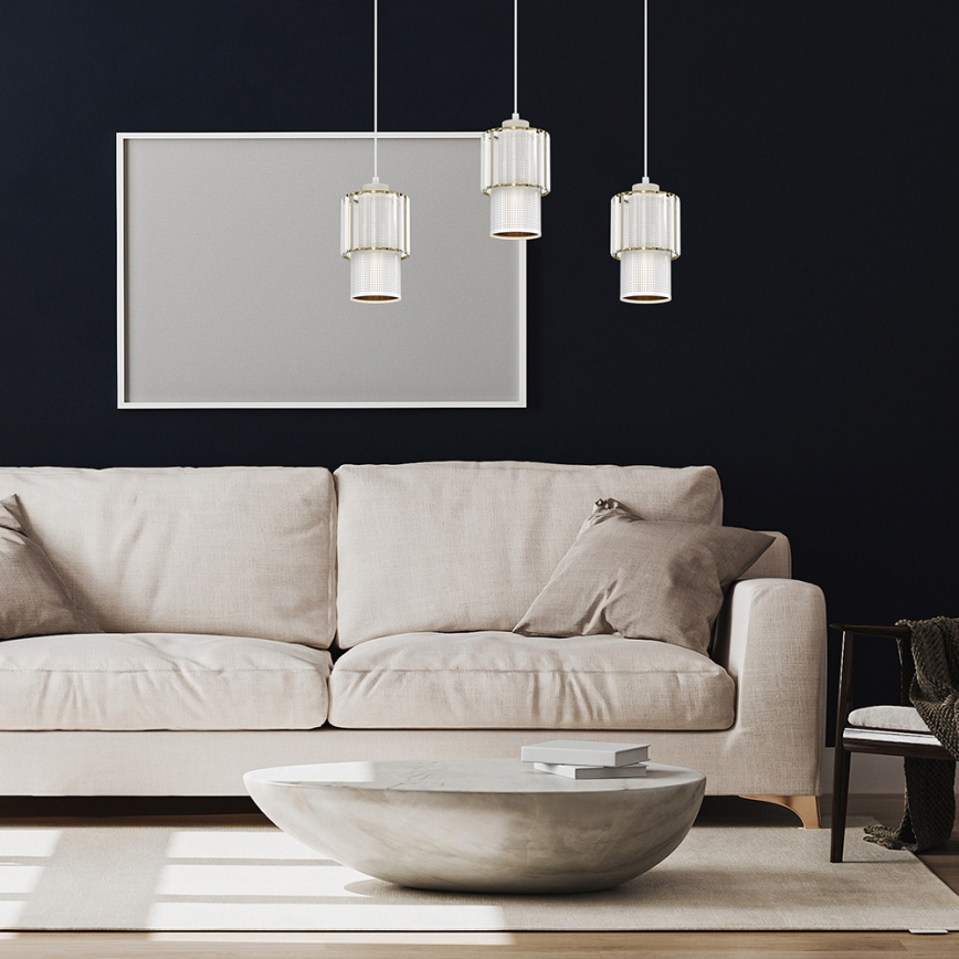 Κρεμαστό φωτιστικό οροφής ράγα BLANCO 3xE27/60W/230V λευκό