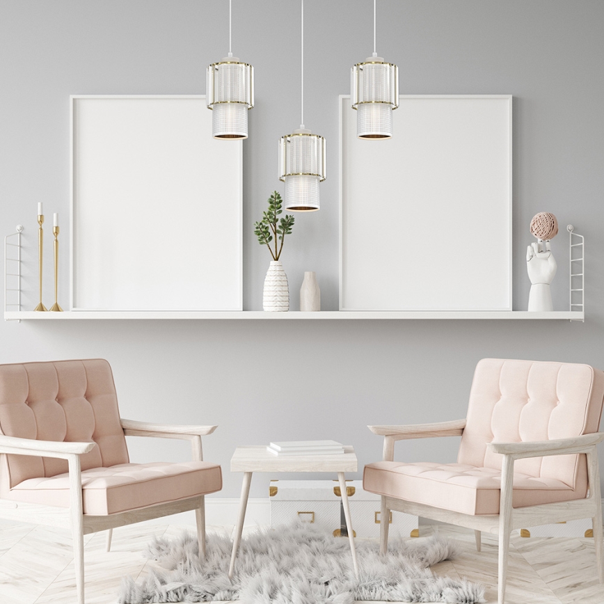 Κρεμαστό φωτιστικό οροφής ράγα BLANCO 3xE27/60W/230V λευκό