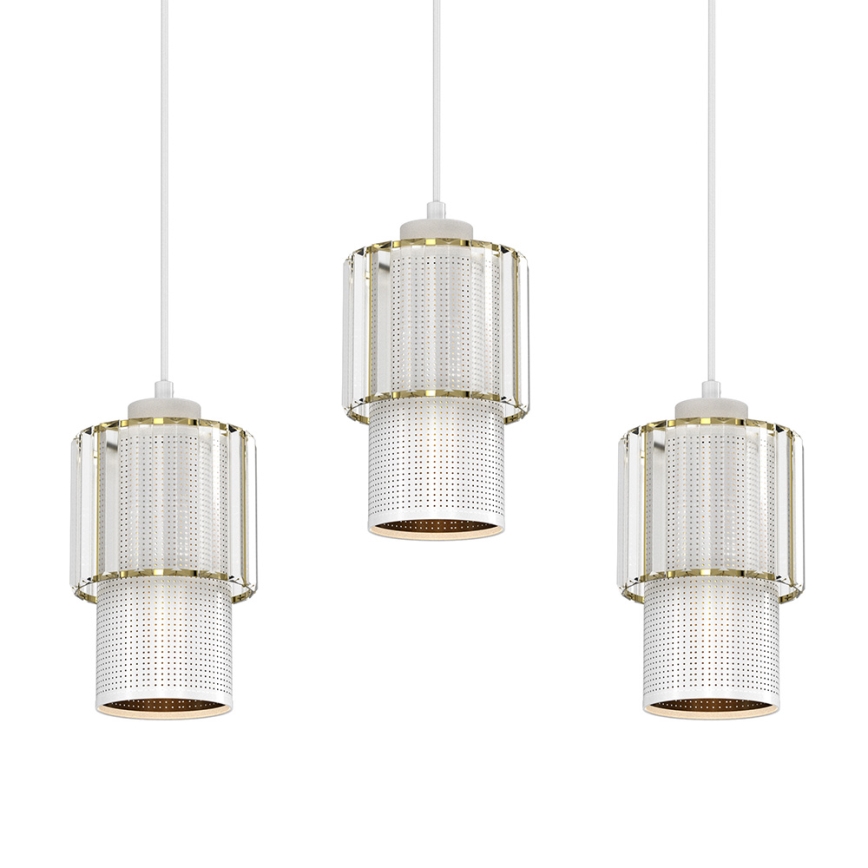 Κρεμαστό φωτιστικό οροφής ράγα BLANCO 3xE27/60W/230V λευκό