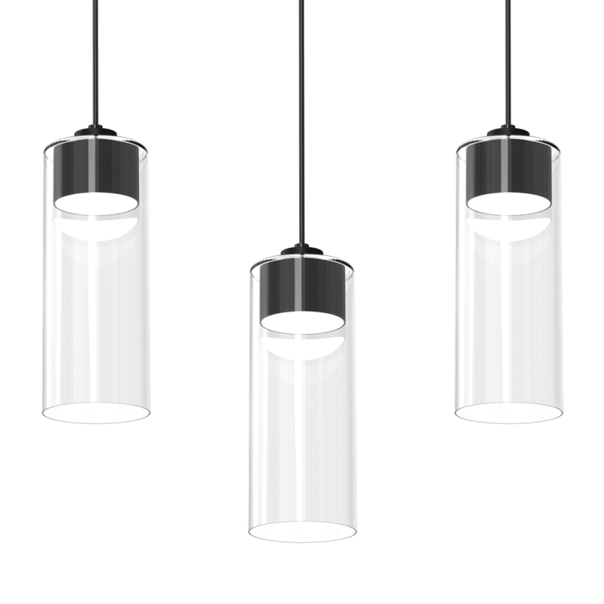 Κρεμαστό φωτιστικό οροφής ράγα CLARISSA 3xGX53/12W/230V μαύρο