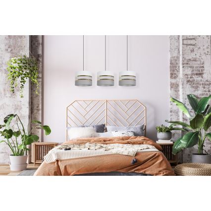 Κρεμαστό φωτιστικό οροφής ράγα CORAL 3xE27/60W/230V λευκό/γκρι