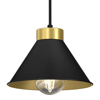 Κρεμαστό φωτιστικό οροφής ράγα DEMET 3xE27/60W/230V μαύρο/χρυσαφί