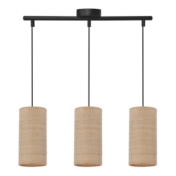 Κρεμαστό φωτιστικό οροφής ράγα FLERI 3xE27/60W/230V rattan