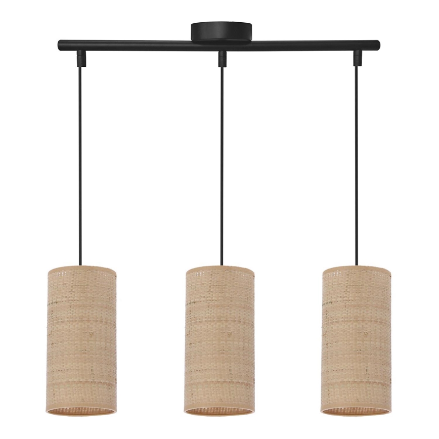 Κρεμαστό φωτιστικό οροφής ράγα FLERI 3xE27/60W/230V rattan