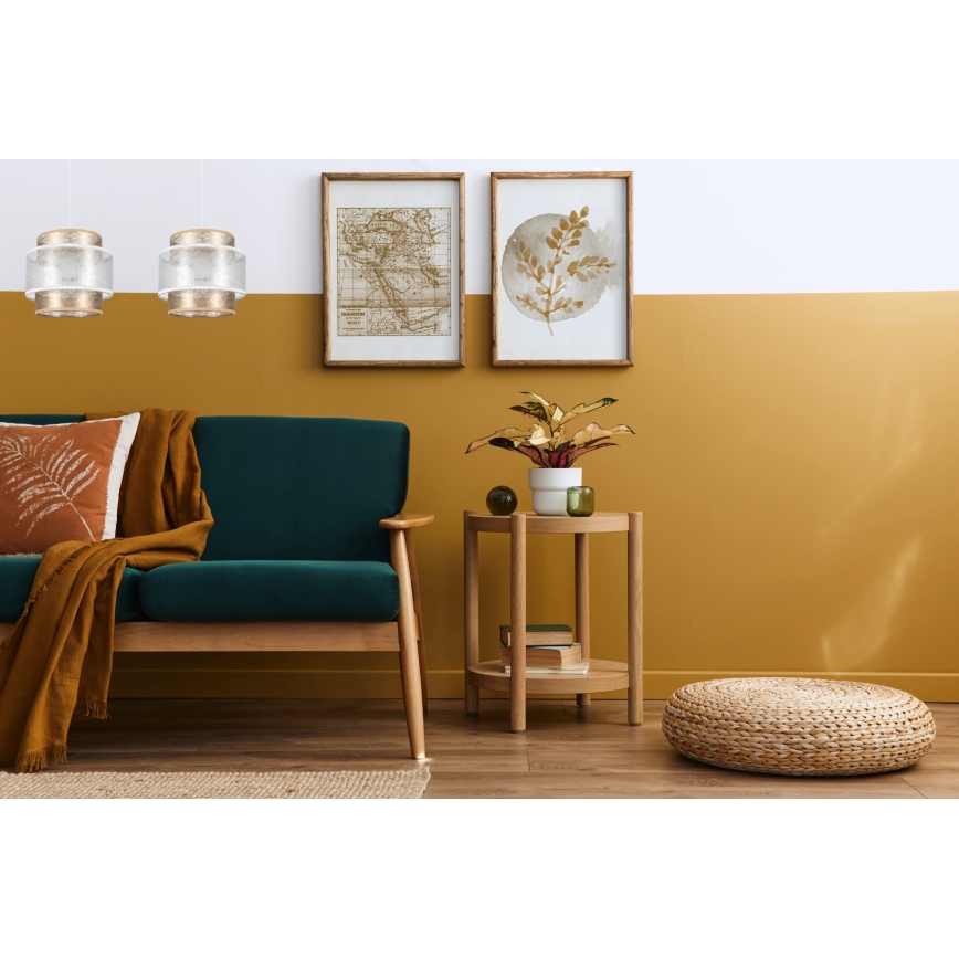 Κρεμαστό φωτιστικό οροφής ράγα GABI 2xE27/60W/230V χρυσό/λευκό