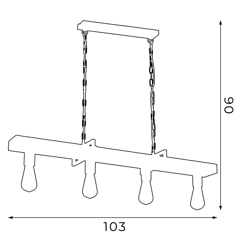 Κρεμαστό φωτιστικό οροφής ράγα HARD 4xE27/60W/230V