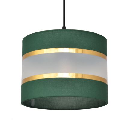 Κρεμαστό φωτιστικό οροφής ράγα HELEN 4xE27/15W/230V πράσινο/χρυσαφί
