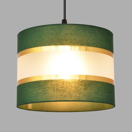 Κρεμαστό φωτιστικό οροφής ράγα HELEN 4xE27/15W/230V πράσινο/χρυσαφί