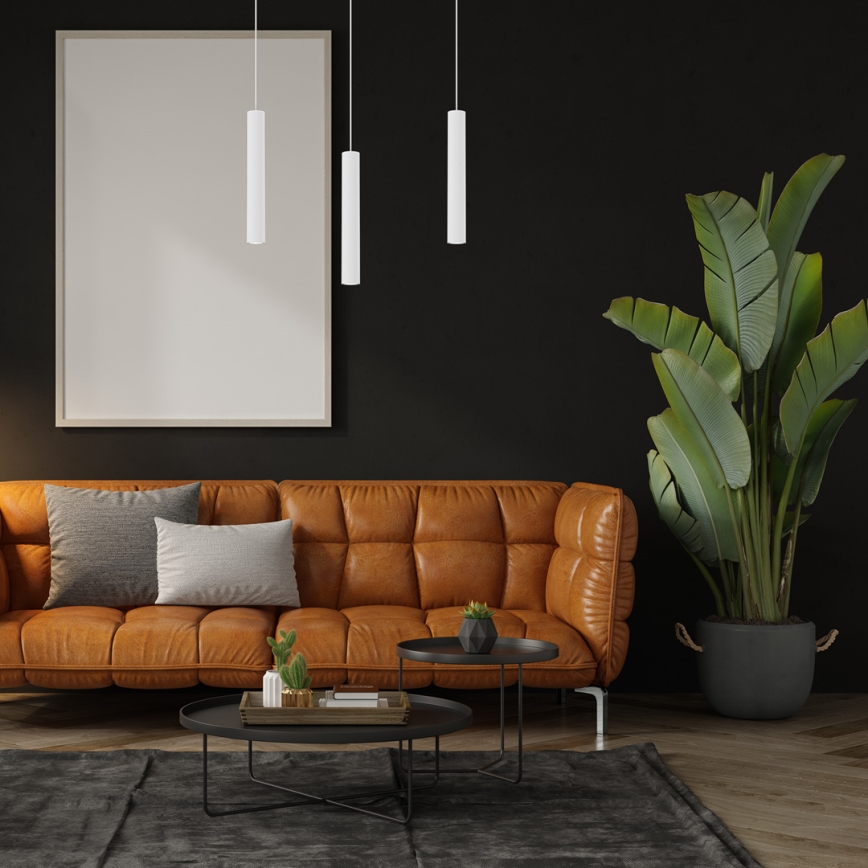 Κρεμαστό φωτιστικό οροφής ράγα HUDSON 3xGU10/8W/230V λευκό