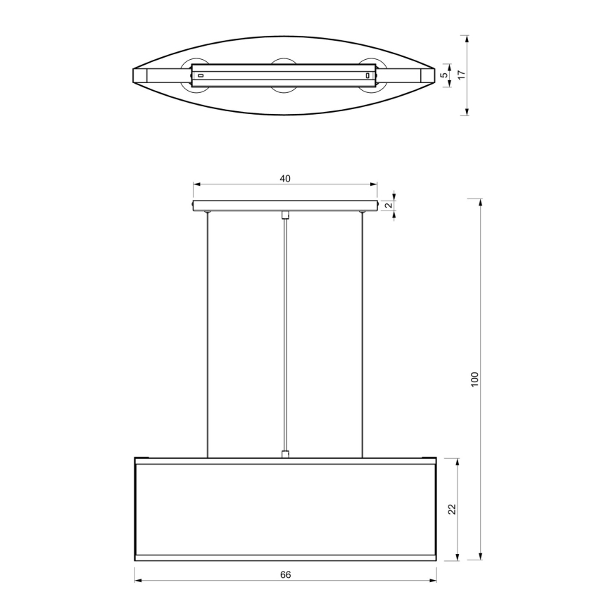 Κρεμαστό φωτιστικό οροφής ράγα KAGA 3xE27/60W/230V μαύρο/χρυσαφί