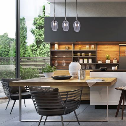 Κρεμαστό φωτιστικό οροφής ράγα LUGANO 3xE14/40W/230V γκρι