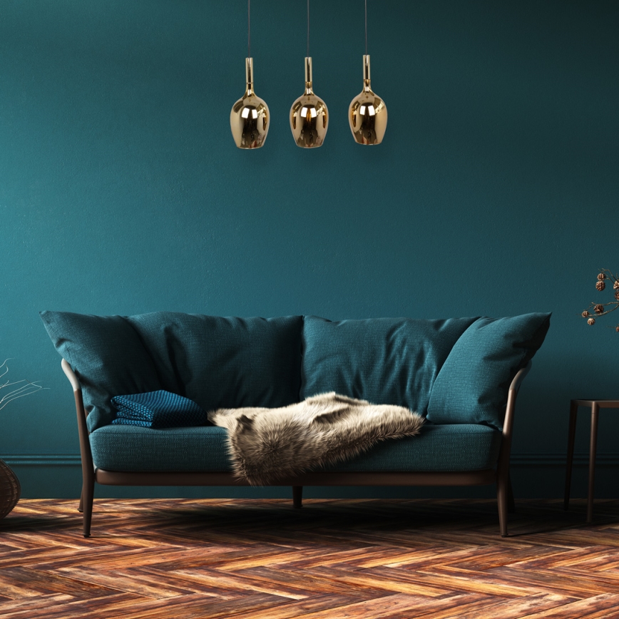 Κρεμαστό φωτιστικό οροφής ράγα LUGANO 3xE14/40W/230V χρυσό