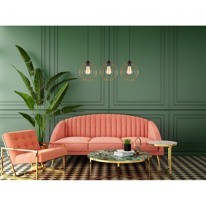 Κρεμαστό φωτιστικό οροφής ράγα MATT 3xE27/60W/230V μαύρο/χάλκινο