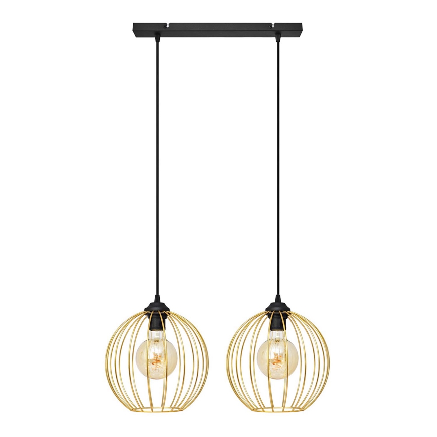 Κρεμαστό φωτιστικό οροφής ράγα MERCURE 2xE27/15W/230V χρυσαφί/μαύρο