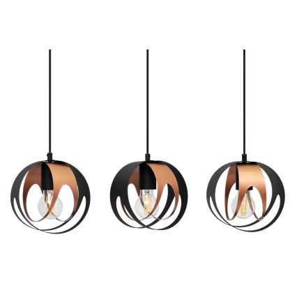 Κρεμαστό φωτιστικό οροφής ράγα MOONLIGHT 3xE27/15W/230V μαύρο/χάλκινο