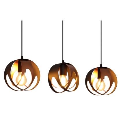 Κρεμαστό φωτιστικό οροφής ράγα MOONLIGHT 3xE27/15W/230V μαύρο/χάλκινο