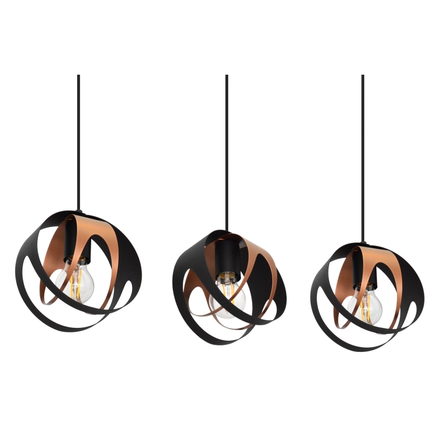 Κρεμαστό φωτιστικό οροφής ράγα MOONLIGHT 3xE27/15W/230V μαύρο/χάλκινο