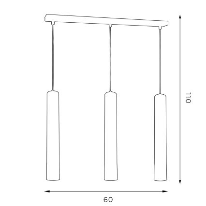Κρεμαστό φωτιστικό οροφής ράγα NEST 3xGU10/8W/230V μαύρο/γυαλιστερό χρώμιο