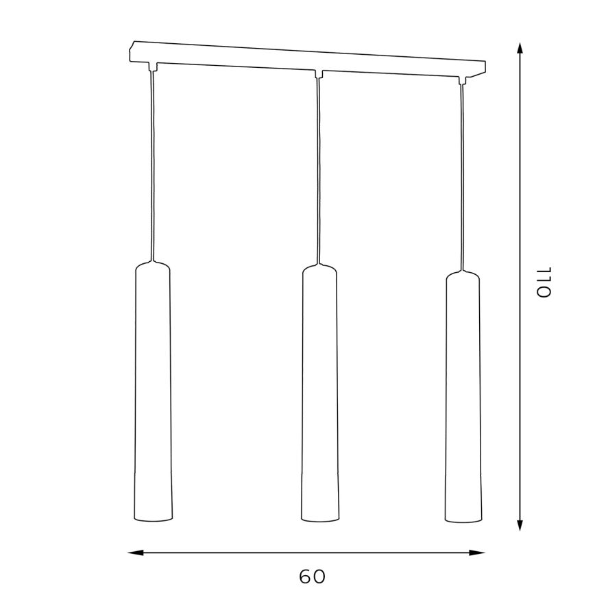 Κρεμαστό φωτιστικό οροφής ράγα NEST 3xGU10/8W/230V μαύρο/γυαλιστερό χρώμιο