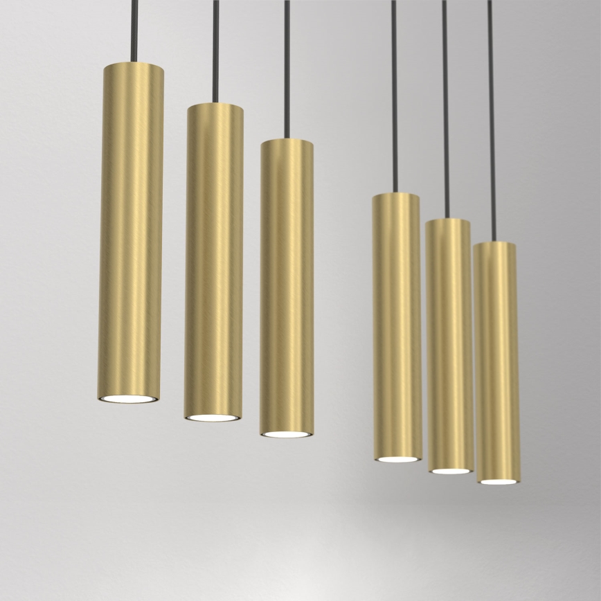 Κρεμαστό φωτιστικό οροφής ράγα RAITO 6xGU10/8W/230V ορείχαλκος