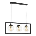 Κρεμαστό φωτιστικό οροφής ράγα REY 3xE27/7W/230V μαύρο