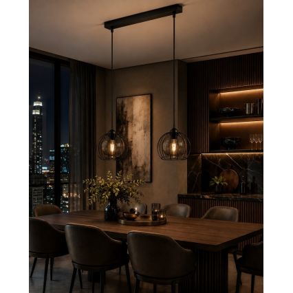 Κρεμαστό φωτιστικό οροφής ράγα SOLO BLACK 2xE27/60W/230V