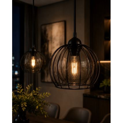 Κρεμαστό φωτιστικό οροφής ράγα SOLO BLACK 2xE27/60W/230V