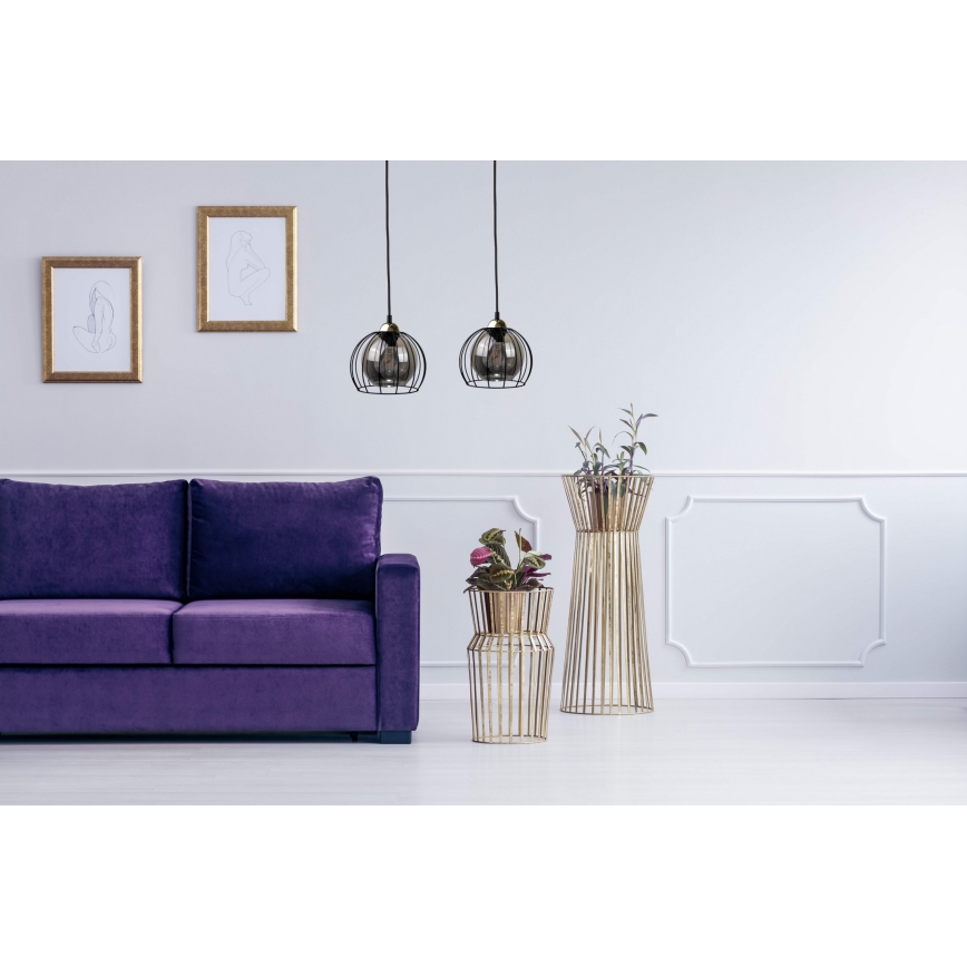 Κρεμαστό φωτιστικό οροφής ράγα SOLO BLACK 2xE27/60W/230V μαύρο/χρυσό