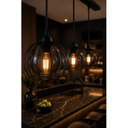 Κρεμαστό φωτιστικό οροφής ράγα SOLO BLACK 3xE27/60W/230V