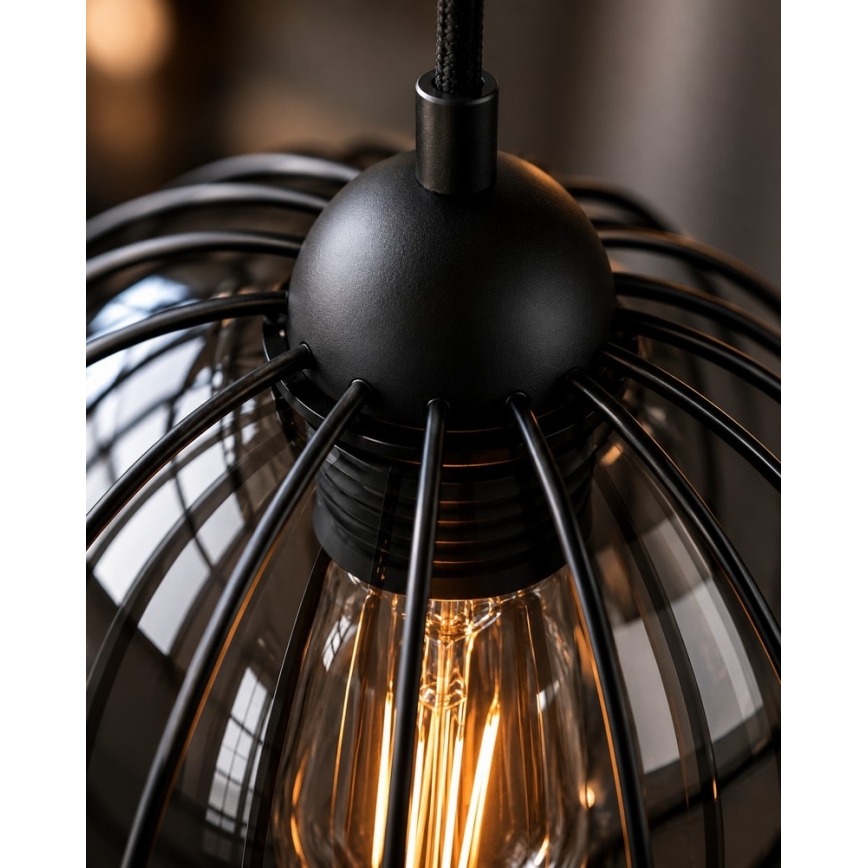 Κρεμαστό φωτιστικό οροφής ράγα SOLO BLACK 3xE27/60W/230V