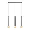 Κρεμαστό φωτιστικό οροφής ράγα TUBA 3xE27/15W/230V γκρι