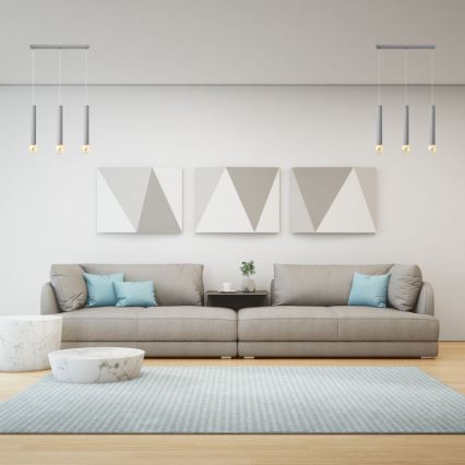 Κρεμαστό φωτιστικό οροφής ράγα TUBA 3xE27/15W/230V γκρι