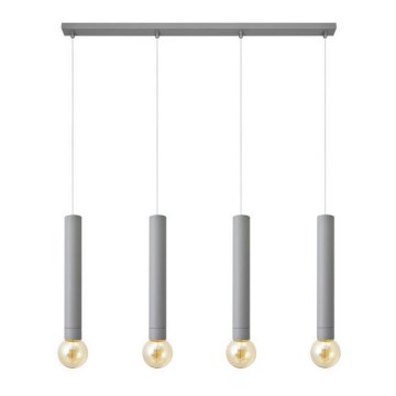 Κρεμαστό φωτιστικό οροφής ράγα TUBA 4xE27/15W/230V γκρι