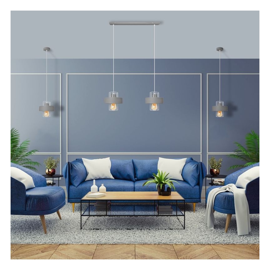 Κρεμαστό φωτιστικό οροφής ράγα VOLTA 2xE27/15W/230V γκρι