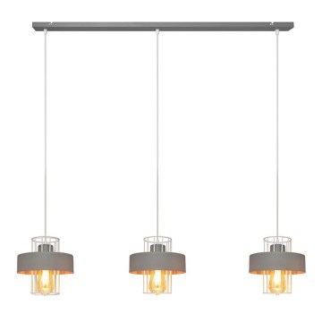 Κρεμαστό φωτιστικό οροφής ράγα VOLTA 3xE27/15W/230V γκρι