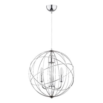 Κρεμαστό φωτιστικό οροφής PIKO 3xE14/10W/230V γυαλιστερό χρώμιο